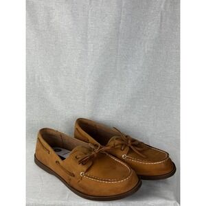 Goodfellow & Co Mens Boat Shoes Tan Faux Leather Memory Foam Loafers Size 13